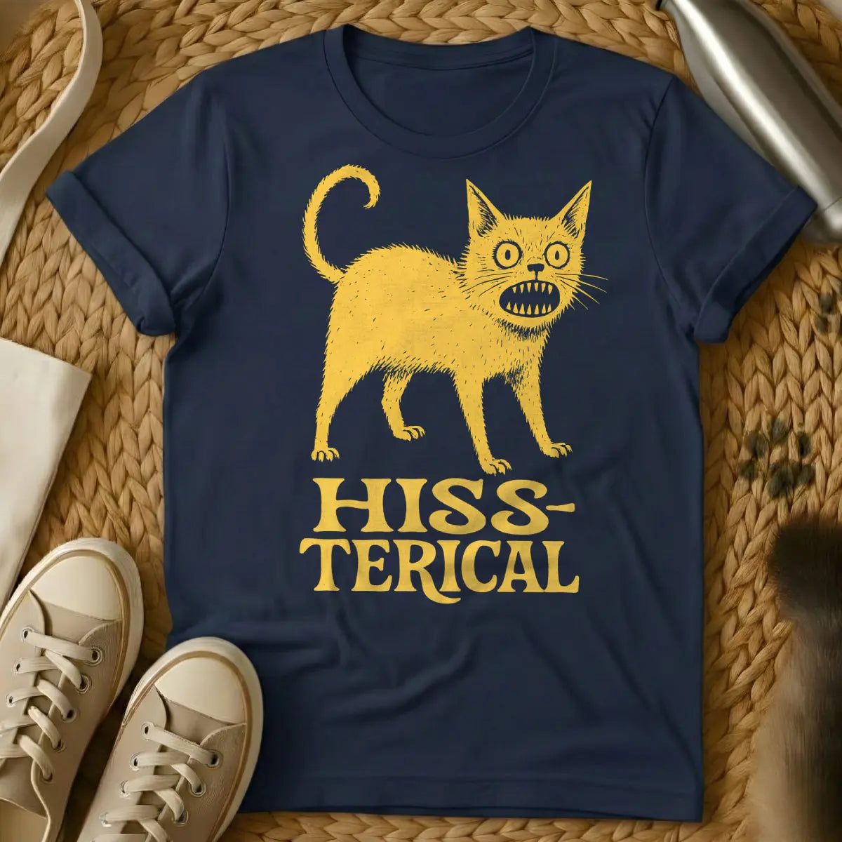 Hysteric Cat Shirt - Navy Cat T-Shirt