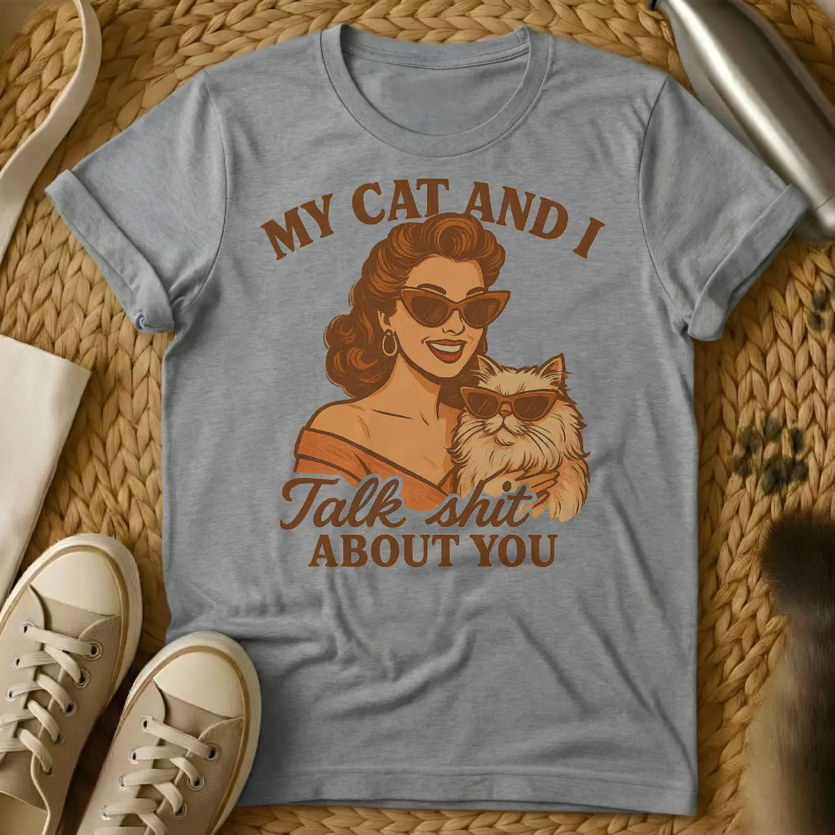 Talking Sh*t Cat Shirt - Gray Cat T-Shirt