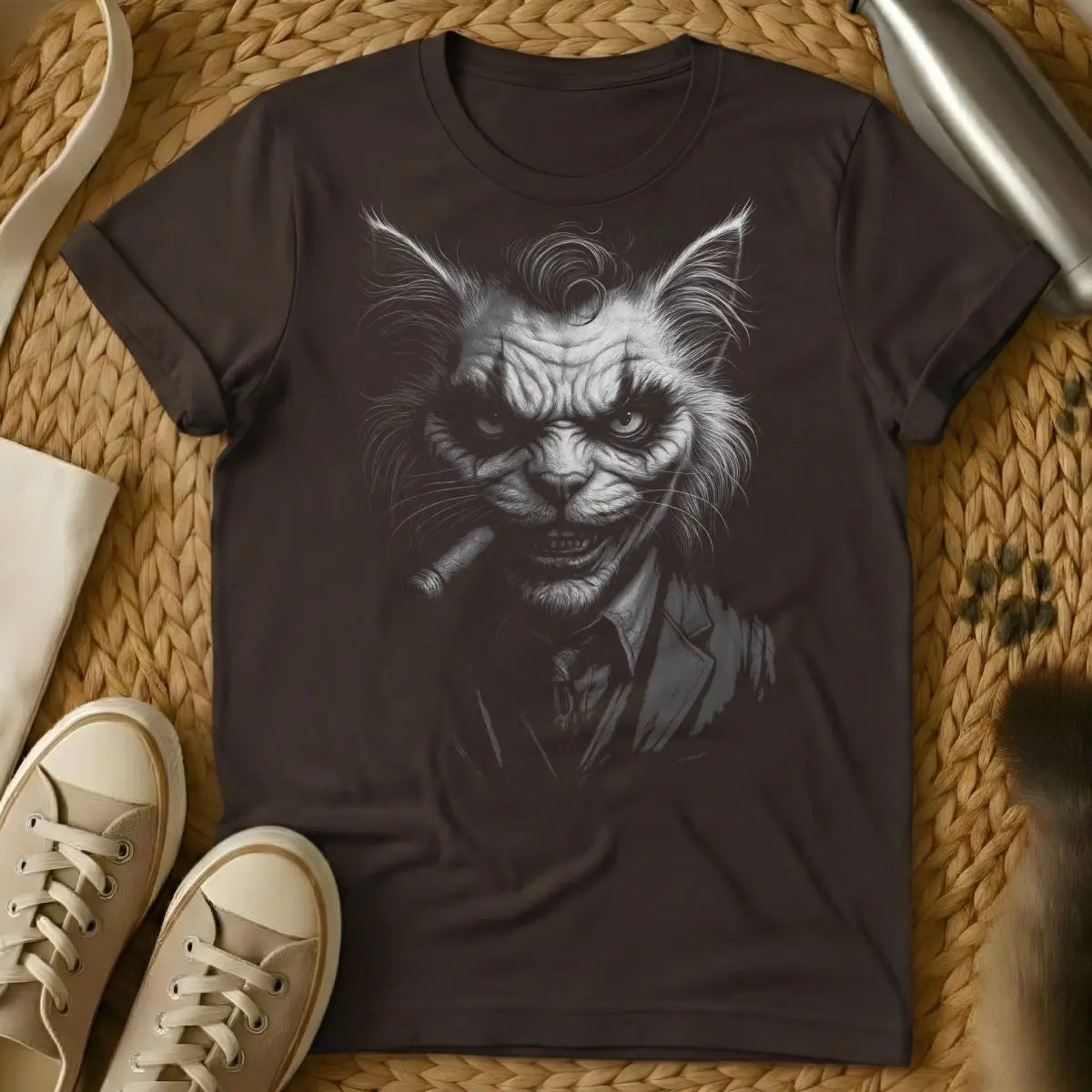 Joker Cat T-Shirt - Dark Chocolate Cat T-Shirt