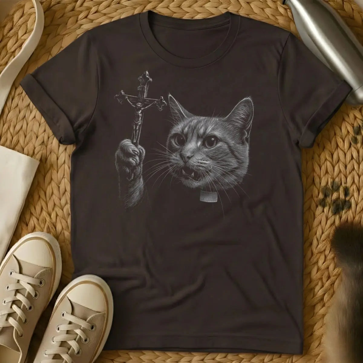 Priest Cat Shirt - Dark Chocolate Cat T-Shirt