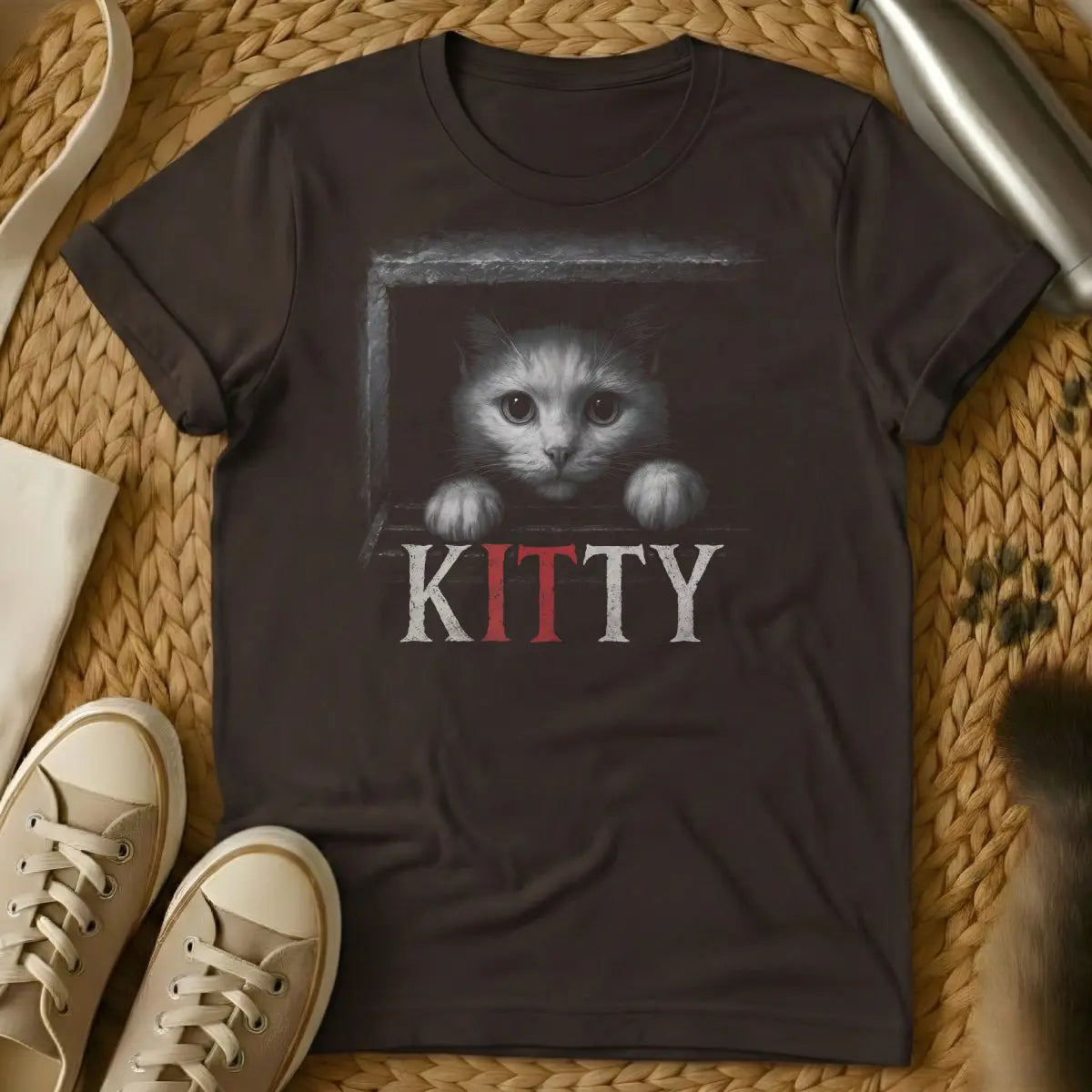 Kitty IT Shirt - Dark Chocolate Cat T-Shirt