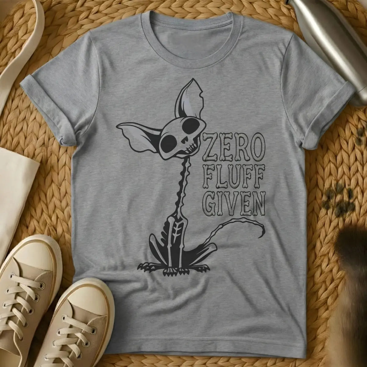 Zero Fluff Given Tee - Gray Cat T-Shirt