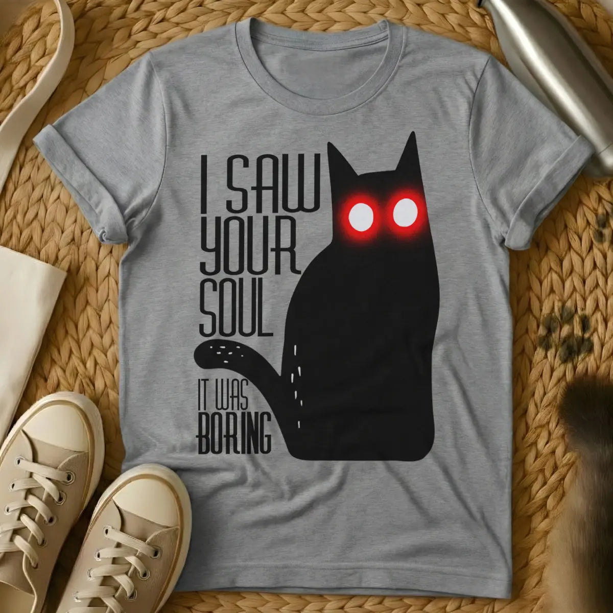 I Saw Your Soul Cat Shirt - Gray Cat T-Shirt