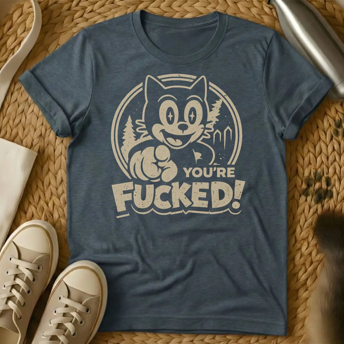 You're F*cked Cat Shirt - Dark Heather Cat T-Shirt