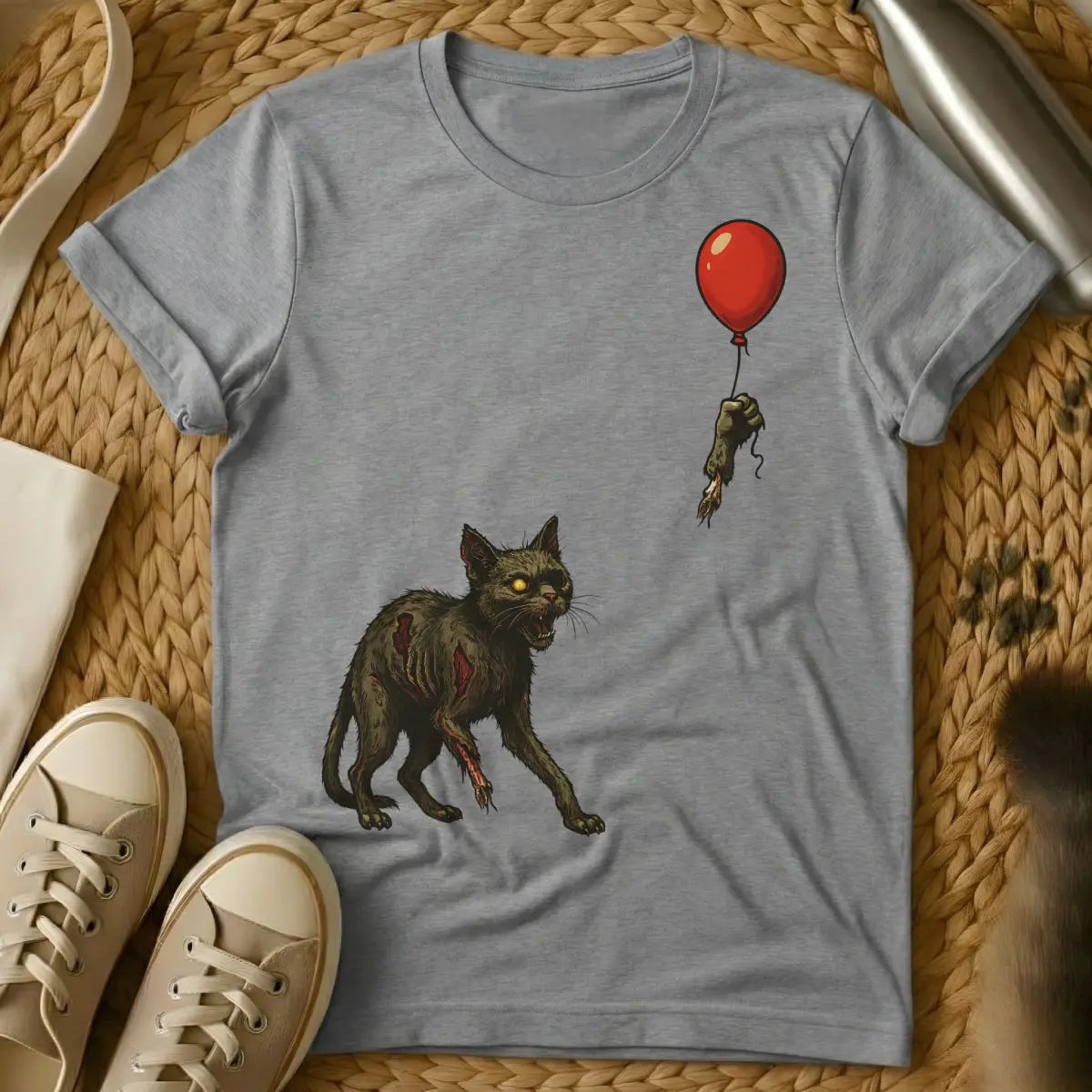Zombie Cat Shirt - Gray Cat T-Shirt