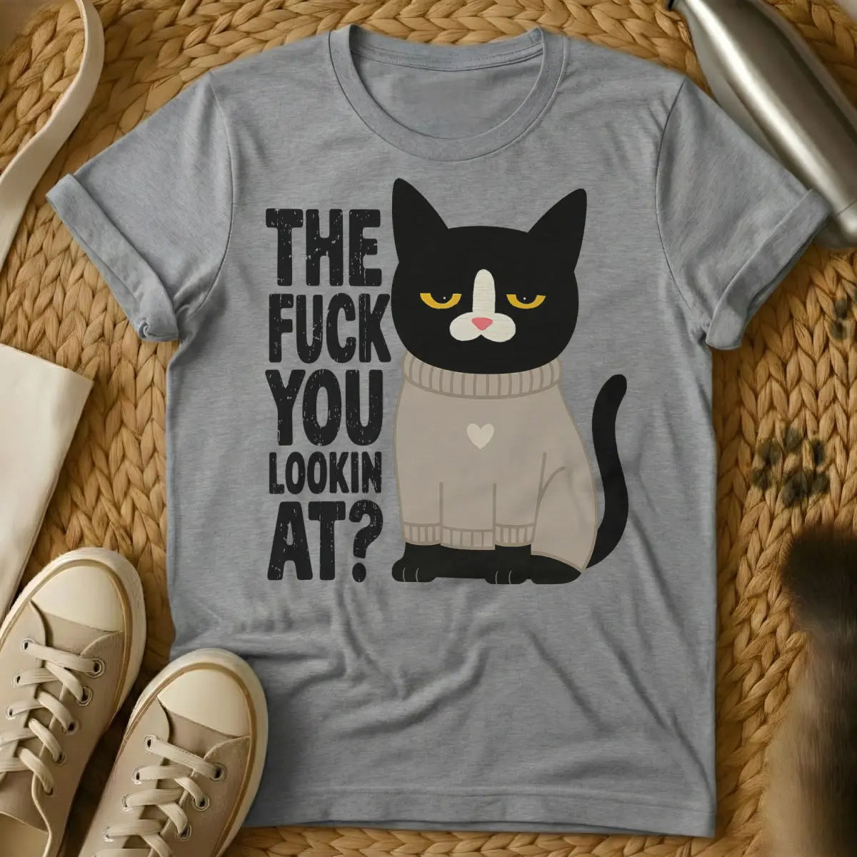 Sarcastic Shirt - Gray Cat T-Shirt