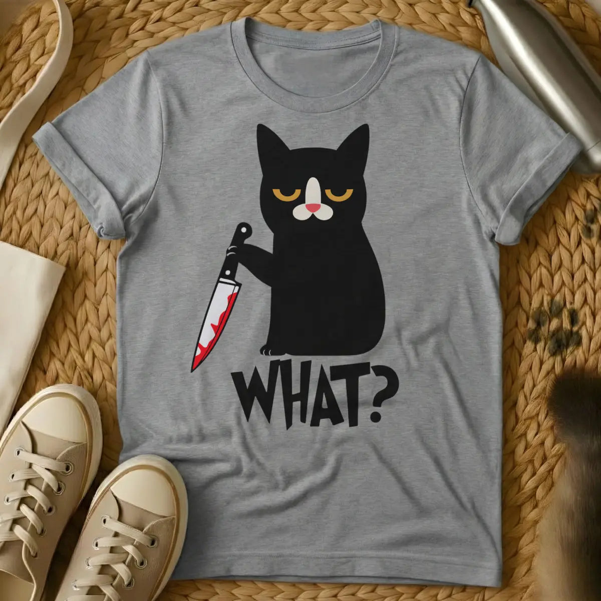 What Shirt - Gray Cat T-Shirt