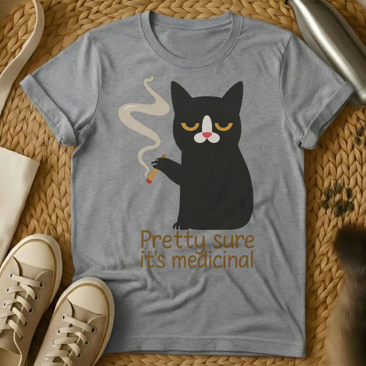 Weed Cat Shirt - Gray Cat T-Shirt