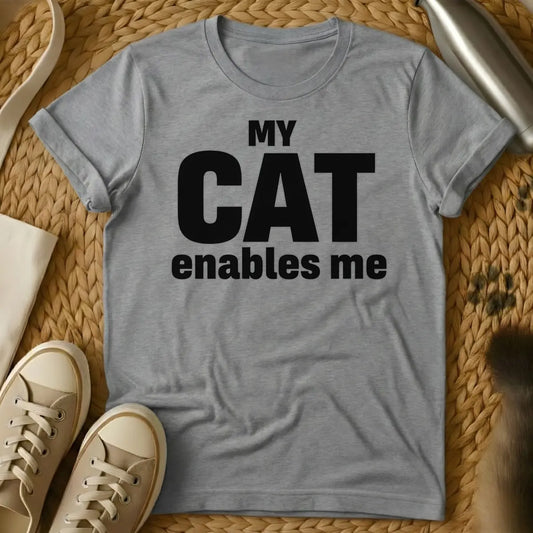 Sport Grey - Black text on a white background reads 'MY CAT enables me', with 'CAT' being significantly larger and bolder than the other words.