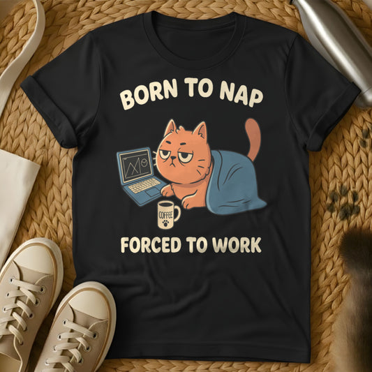 MewTee Black / S Born to Forced to | Cat Tee