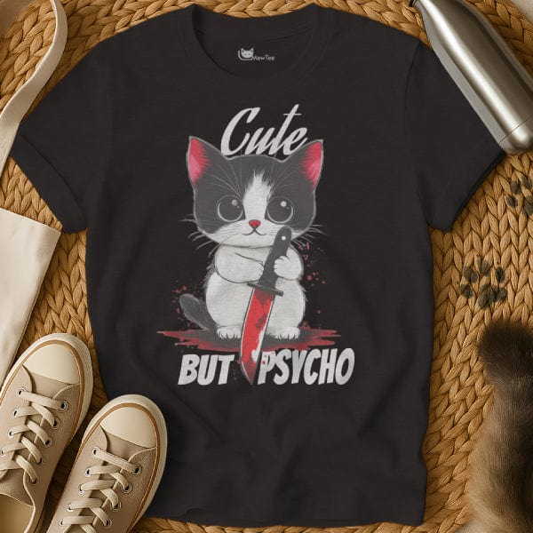 MewTee Black / S Cute But Psycho Shirt | Cat Tee