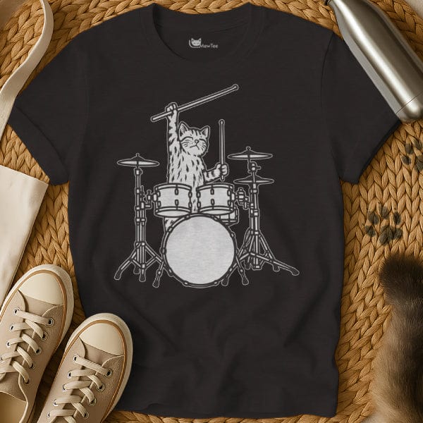 MewTee Black / S Drummer Shirt | Cat Tee