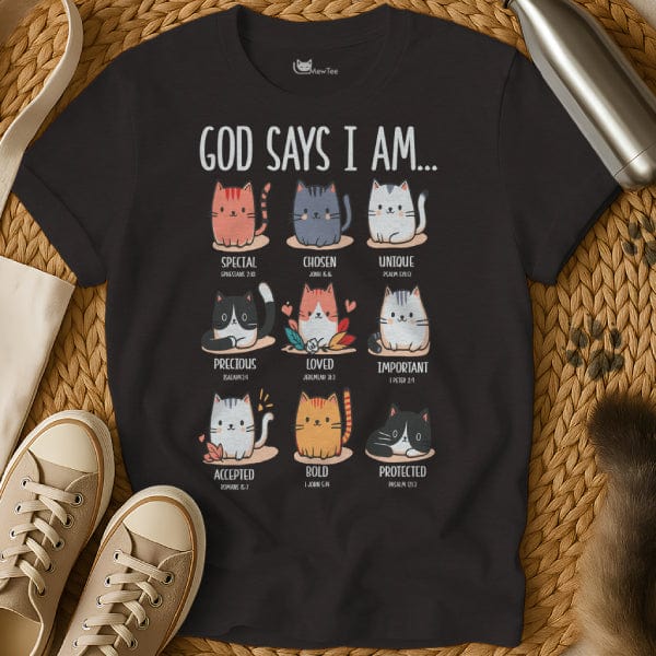 MewTee Black / S God Says I Am Shirt | Cat Tee