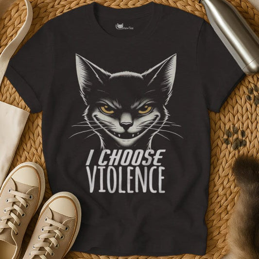 MewTee Black / S I Choose Violence Shirt | Cat Tee