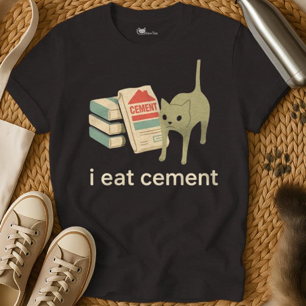 MewTee Black / S I Eat Cement Shirt | Cat Tee