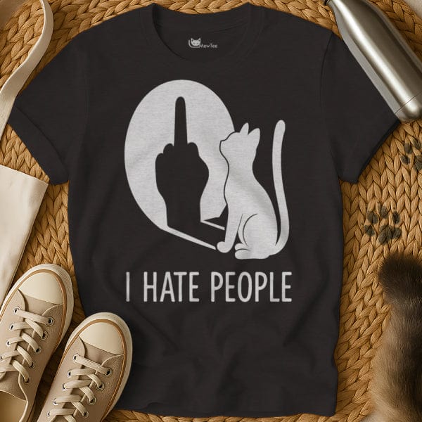MewTee Black / S I Hate People T Shirt | Cat Tee
