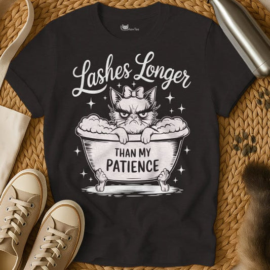 MewTee Black / S Lashes T Shirt | Cat Tee
