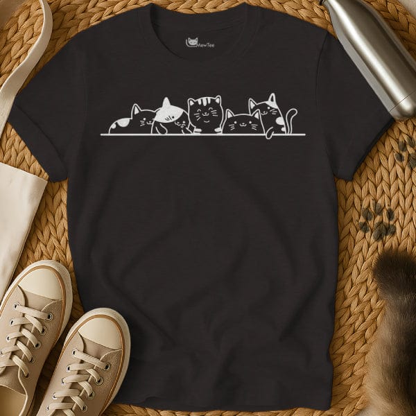 MewTee Black / S Peeking Cats Shirt | Cat Tee