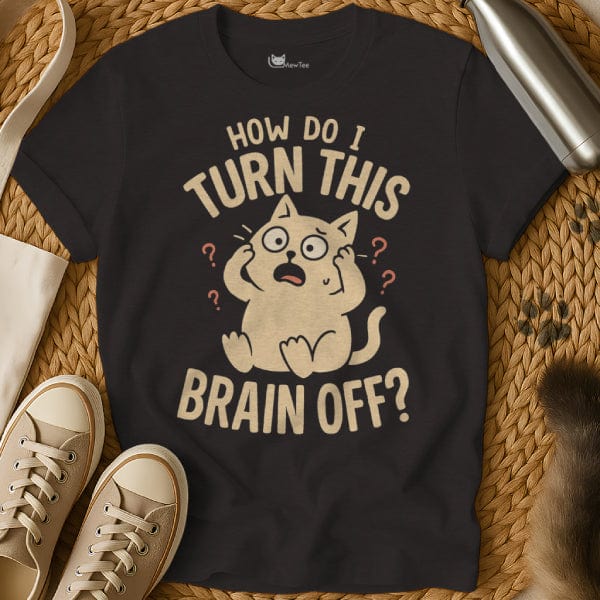 MewTee Black / S Turn Off Brain | Cat Tee
