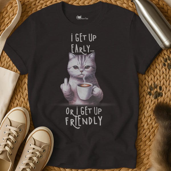 MewTee Black / S Wake Up T Shirt | Cat Tee