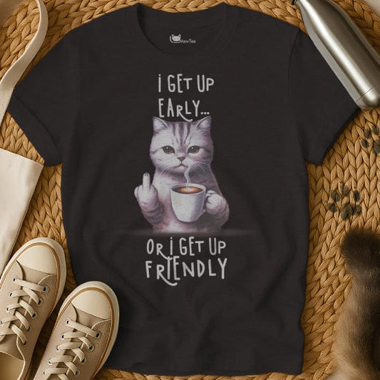 MewTee Black / S Wake Up T Shirt | Cat Tee