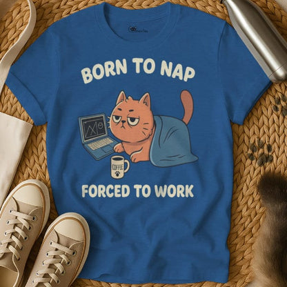 MewTee Blue / S Born to Forced to | Cat Tee