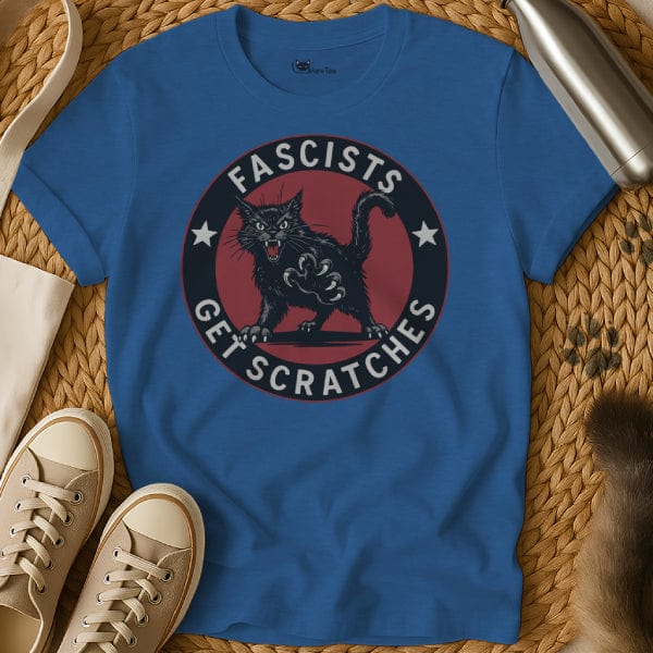 MewTee Blue / S Fascists Get Scratches Shirt