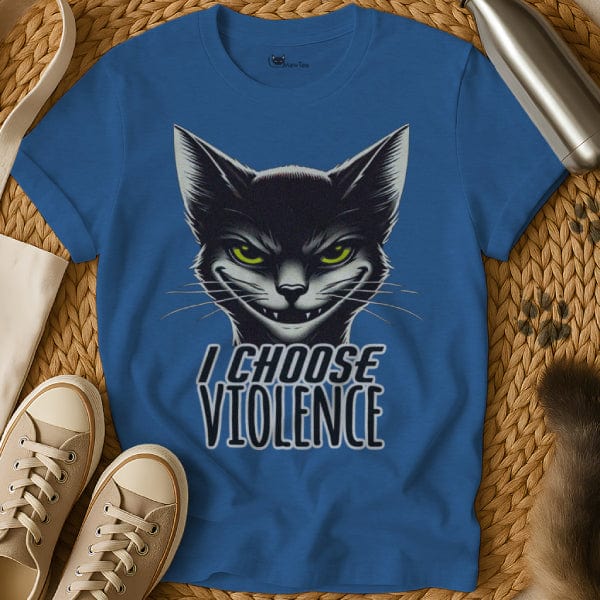 MewTee Blue / S I Choose Violence Shirt | Cat Tee