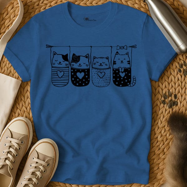MewTee Blue / S Kitty In Pocket Shirt | Cat Tee