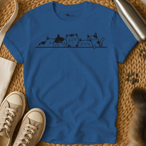 MewTee Blue / S Peeking Cats Shirt | Cat Tee