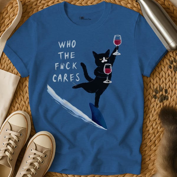 MewTee Blue / S Who Cares Shirt | Cat Tee