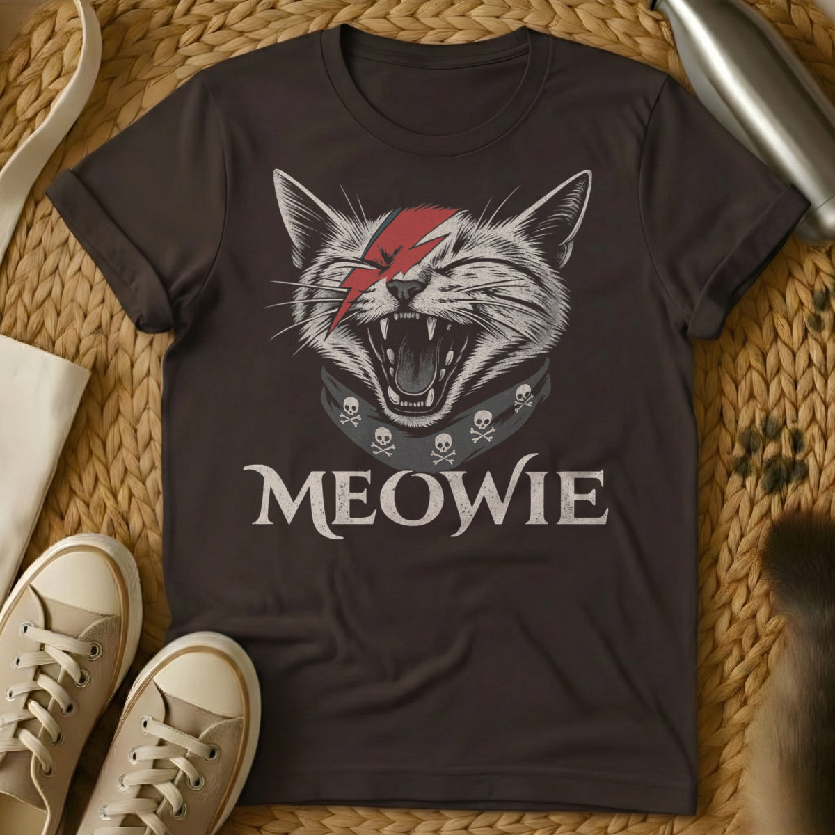 MewTee Dark Chocolate / S Bowie Cat Shirt