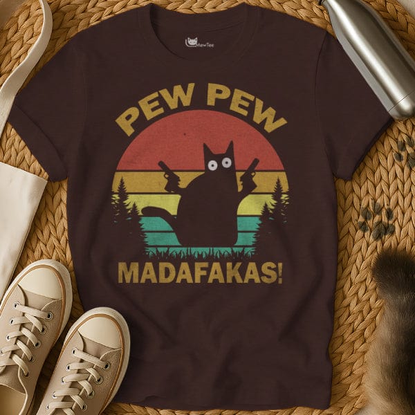MewTee Dark Chocolate / S Pew Pew Madafakas Shirt | Cat Tee