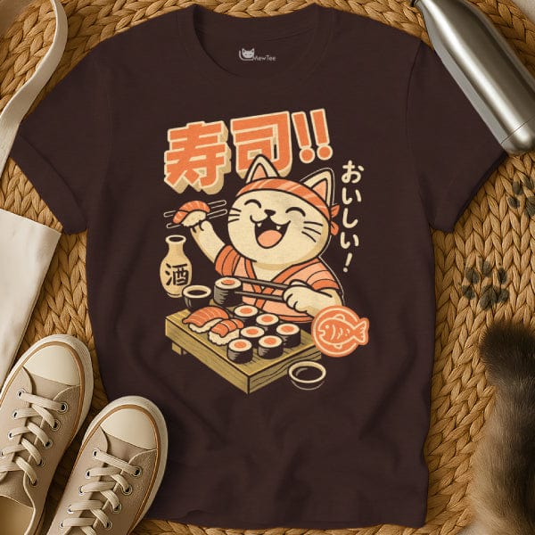 MewTee Dark Chocolate / S Sushi Chef Shirt | Cat Tee