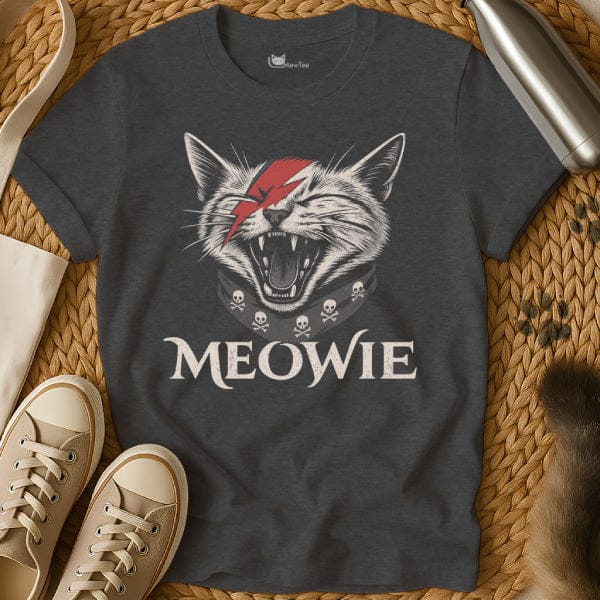 MewTee Dark Heather / S Bowie Cat Shirt