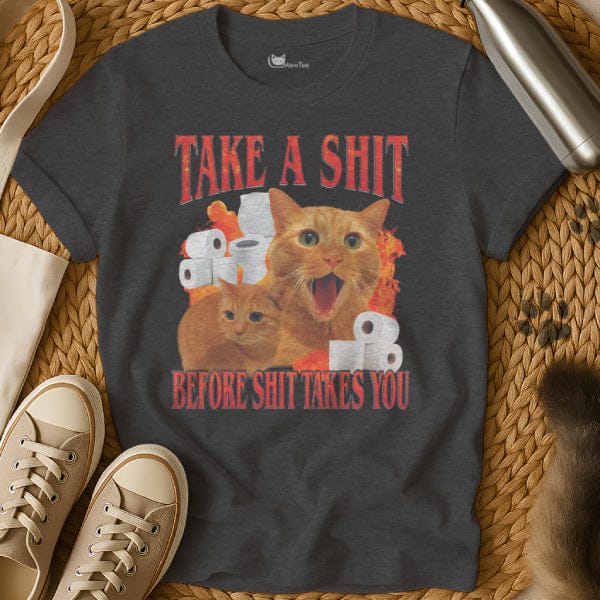 MewTee Dark Heather / S Cat Shit Shirt