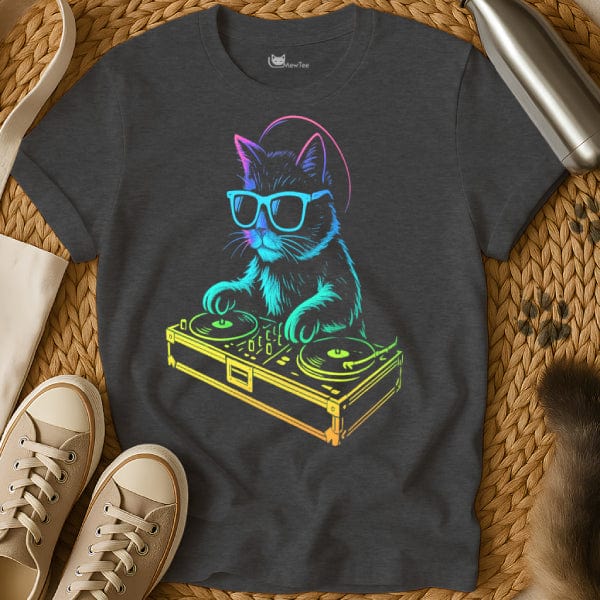 MewTee Dark Heather / S DJ Cat Shirt | Cat Tee