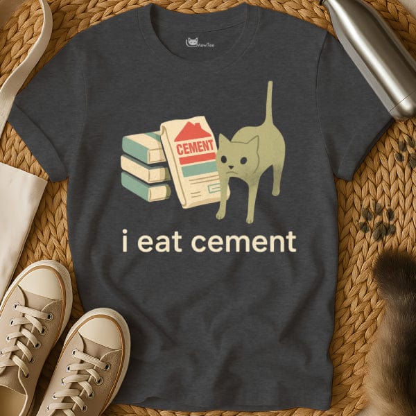 MewTee Dark Heather / S I Eat Cement Shirt | Cat Tee