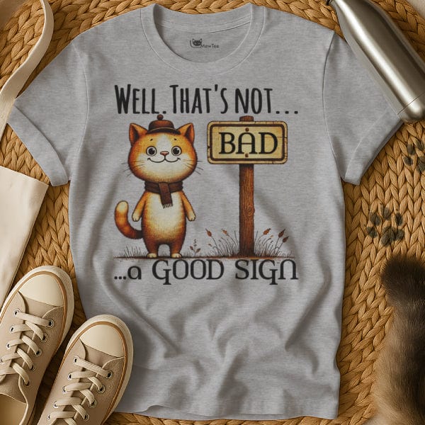 MewTee Gray / S Bad Sign Shirt | Cat Tee