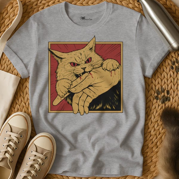 MewTee Gray / S Bite Shirt | Cat Tee