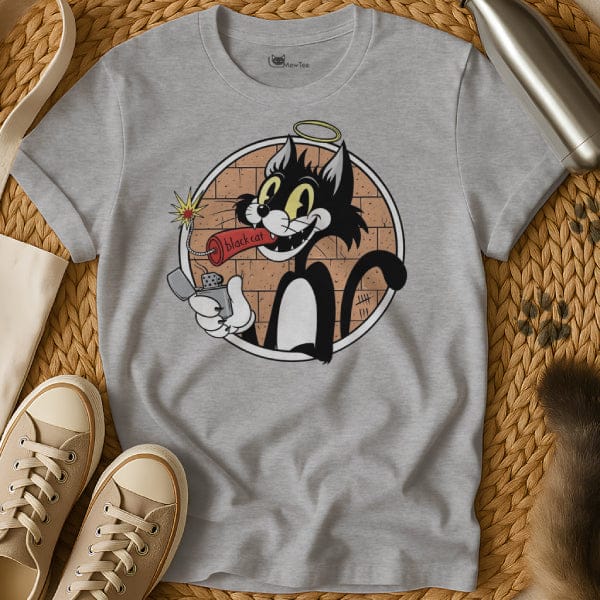 MewTee Gray / S Black Cat Tee