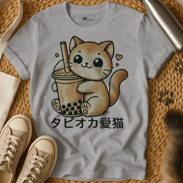 MewTee Gray / S Bubble Tea Cat | Cat Tee