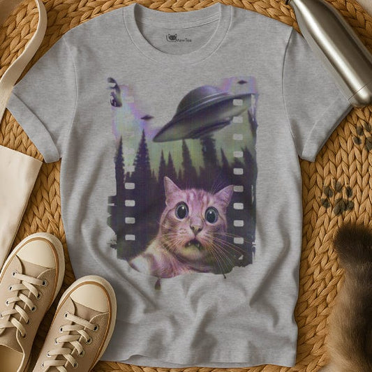MewTee Gray / S Cat UFO Shirt | Cat Tee