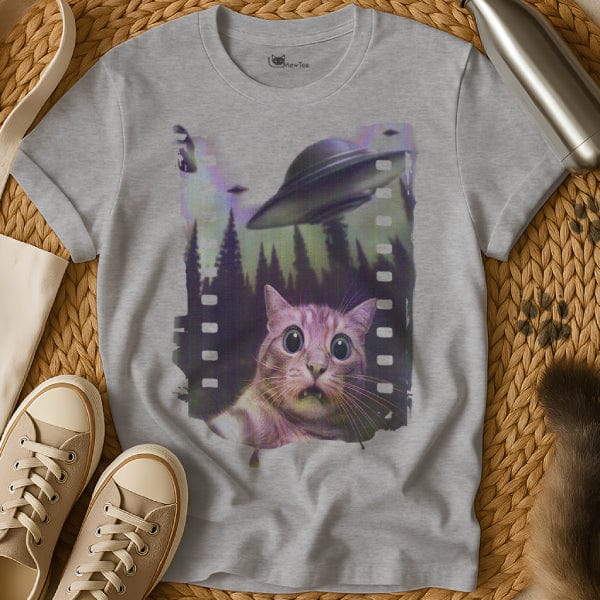 MewTee Gray / S Cat UFO Shirt | Cat Tee