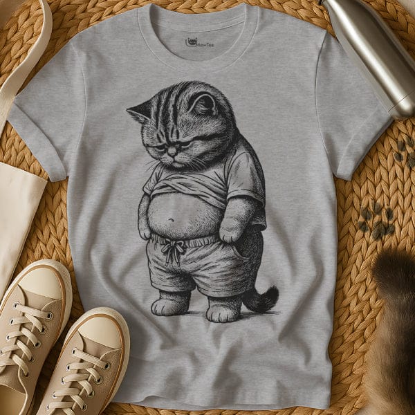 MewTee Gray / S Chubby Cat Shirt