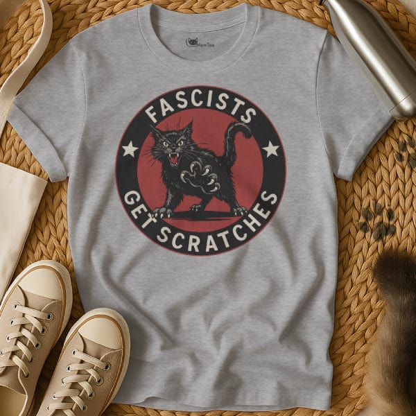 MewTee Gray / S Fascists Get Scratches Shirt