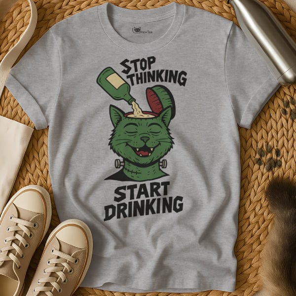 MewTee Gray / S Funny Drinking T Shirt | Cat Tee