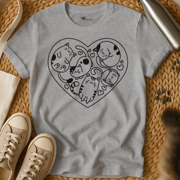 MewTee Gray / S I Heart Cats Shirt | Cat Tee