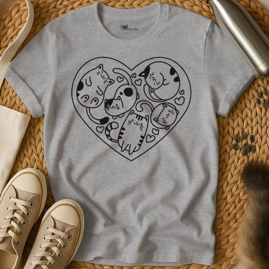 MewTee Gray / S I Heart Cats Shirt | Cat Tee