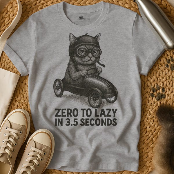 MewTee Gray / S Lazy T Shirt | Cat Tee